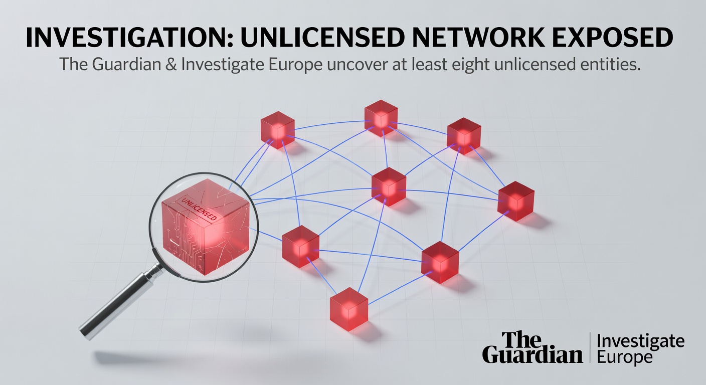 Illustration of UK gambling regulation elements, including funding charts, licence documents, and innovation icons like sports books in casinos