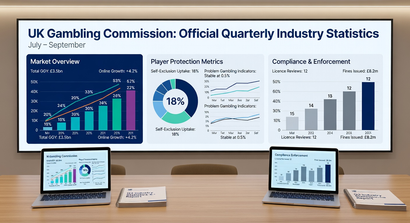Infographic detailing remote vs land-based GGY splits in UK gambling for July-September 2025