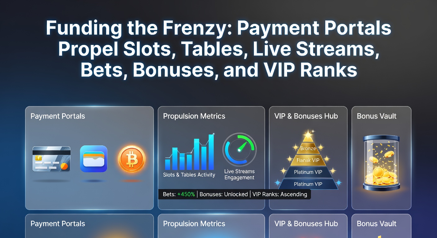 Close-up of a sleek payment interface on a casino app, featuring icons for cards, e-wallets, and crypto, with slot reels and VIP progress bar visible in the background