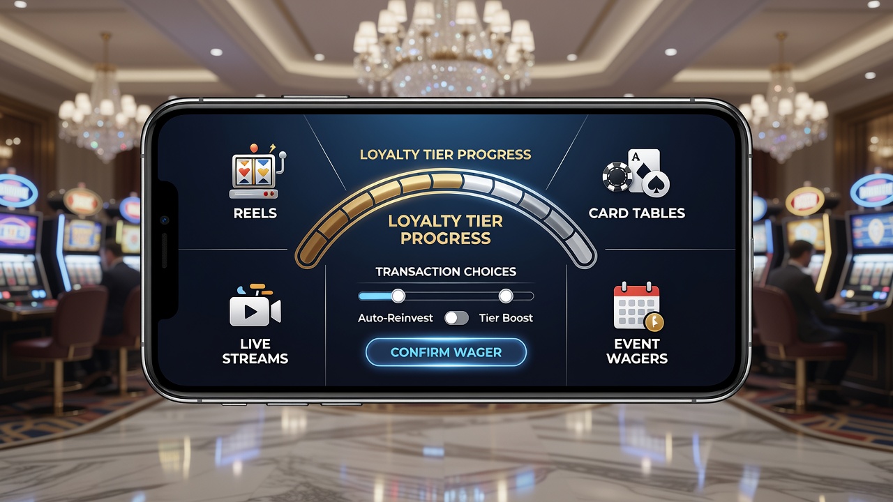Mobile wagering app interface showing slots, table games, live streams, and sports betting sections with payment options highlighted