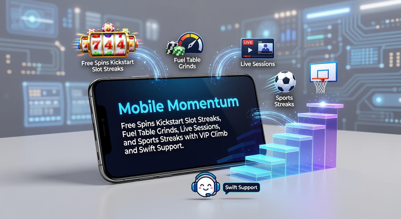 Vibrant mobile screen showing slot reels spinning with free spin bonuses exploding in colorful graphics, overlaid on casino app interfaces blending games and VIP progress bars