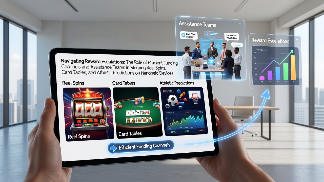 Mobile device displaying integrated casino games including slots, card tables, and sports betting interfaces with reward progress indicators