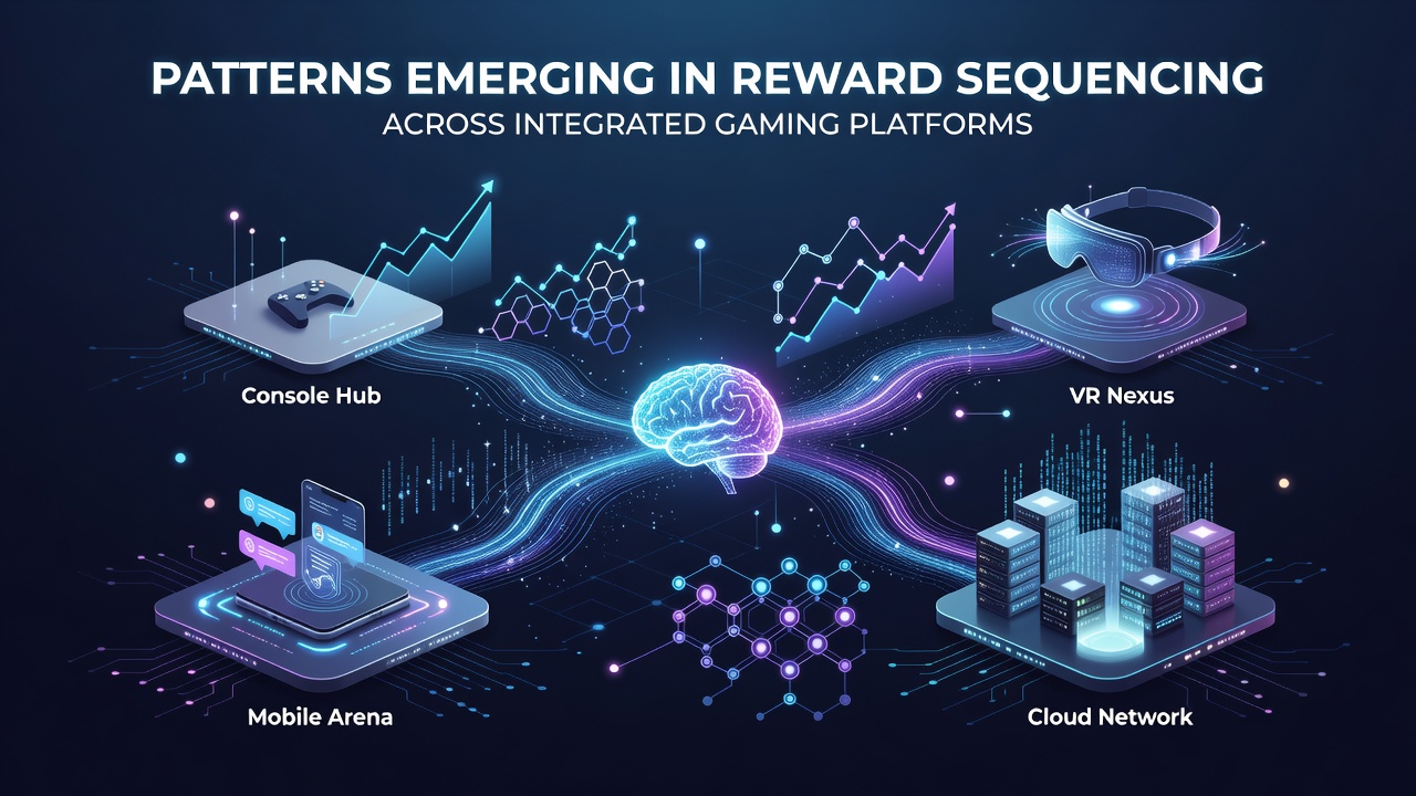 Chart displaying sequential reward flows between slots, tables, live dealers, and sports betting with VIP tier progression metrics