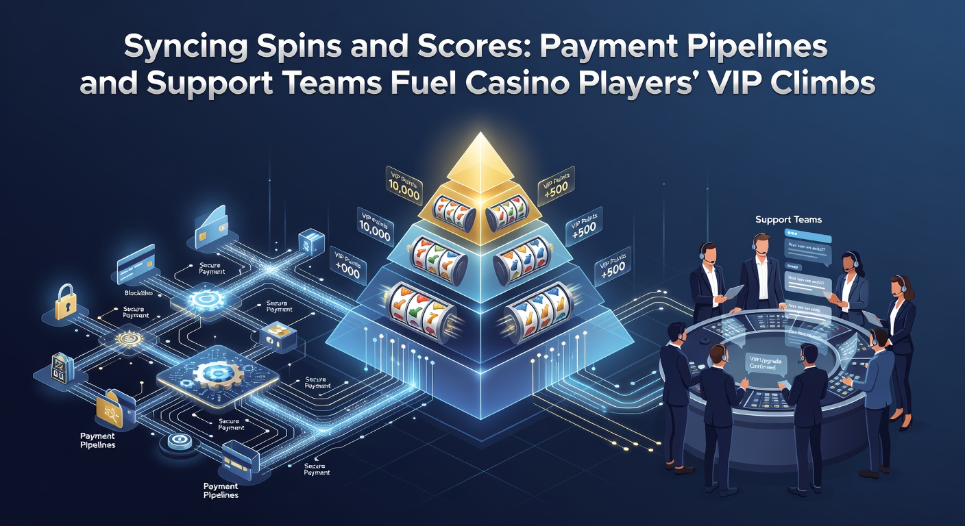 Dynamic visualization of a VIP ladder with payment streams flowing upward alongside support chat bubbles, connecting slot machines, sportsbooks, and elite reward tiers