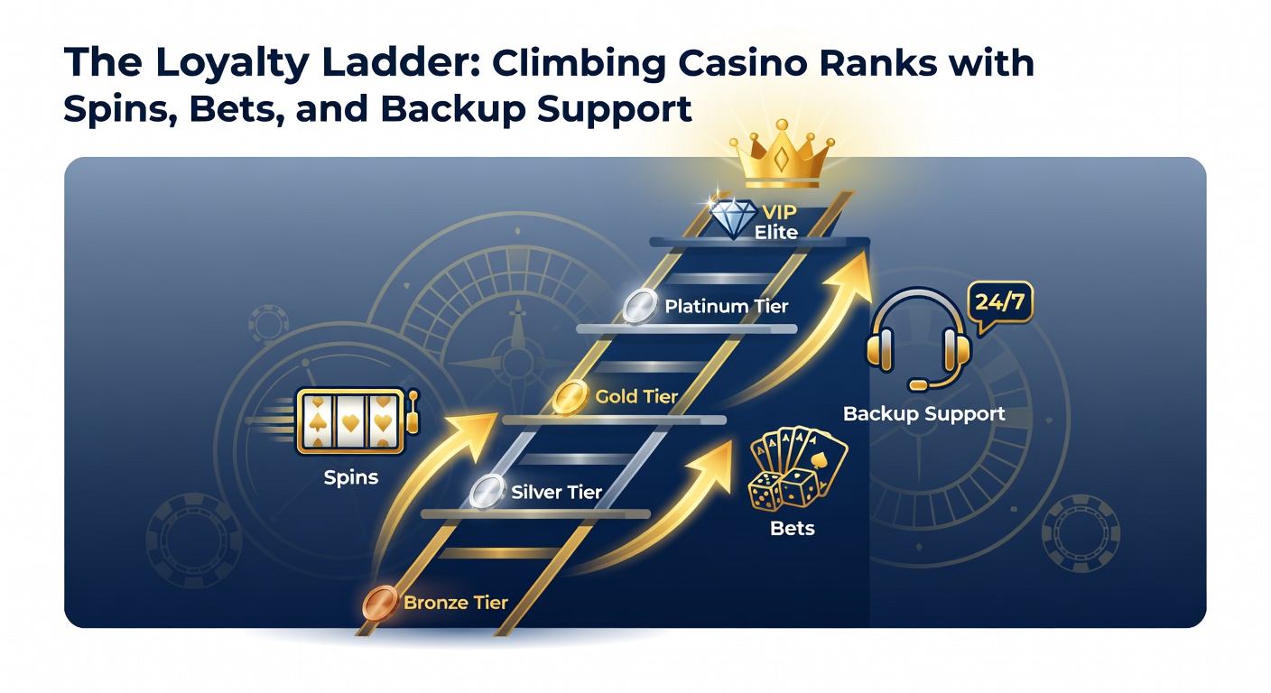 Player at a casino table placing bets while checking loyalty app on phone, with tier progress bar visible