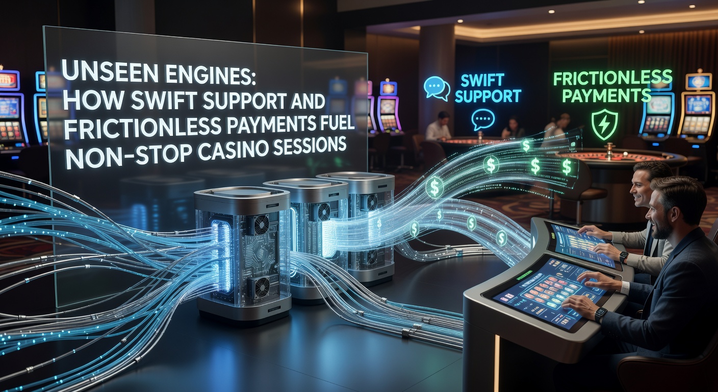 Digital dashboard showing real-time casino transactions and chat support interfaces glowing on a sleek screen, symbolizing speed and efficiency in gaming sessions